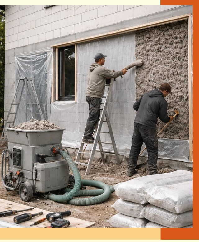 Утепление дома из газобетона эковатой в Глазове от 4591 руб./м2 | ТепломастерГлз